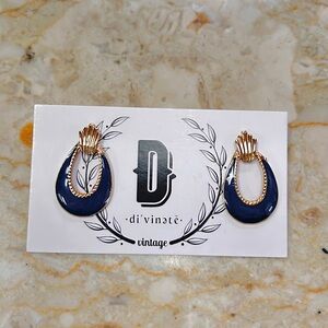 Vintage Gold and Blue Earrings